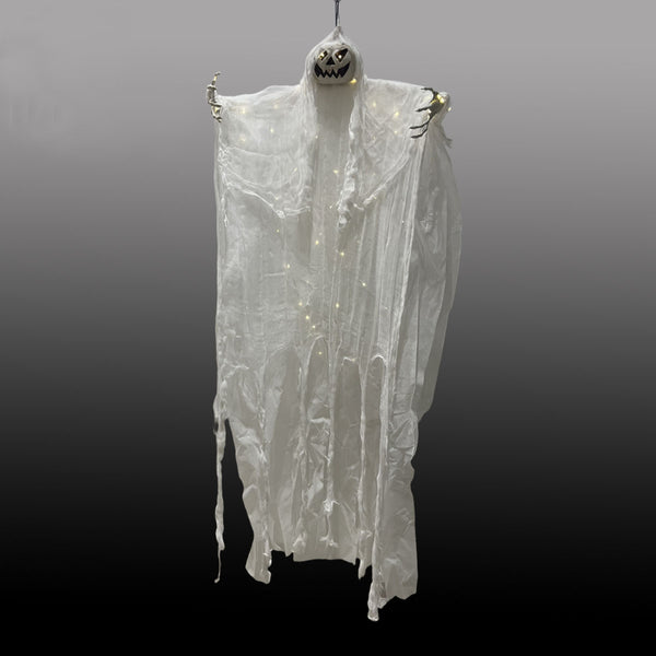 Hanging White Illuminated Ghost Halloween Decoration - 140cm, Warm White
