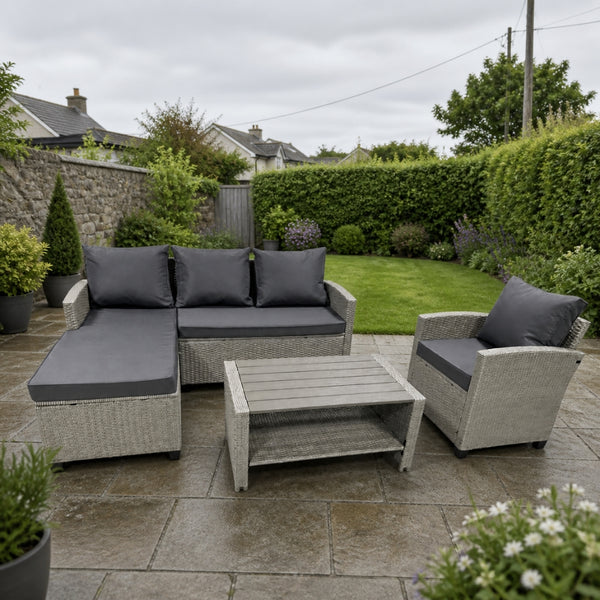 Trapani  4-Seater Rattan Garden Furniture Set | 4 Pieces, Outdoor Seating