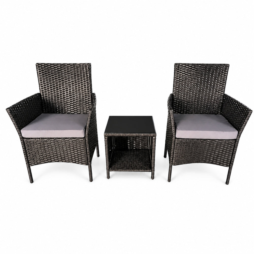 Bari 2-Seater Rattan Bistro Set | 3 Piece Rattan Garden Furniture Set