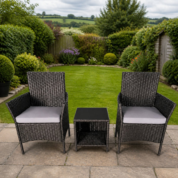 Bari 2-Seater Rattan Bistro Set | 3 Piece Rattan Garden Furniture Set