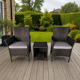 Bari 2-Seater Rattan Bistro Set | 3 Piece Rattan Garden Furniture Set