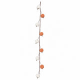 Mini Orange Pumpkin Teddy Hanging Garland - White and Orange Pom-Poms