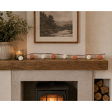 Mini Orange Pumpkin Teddy Hanging Garland - White and Orange Pom-Poms