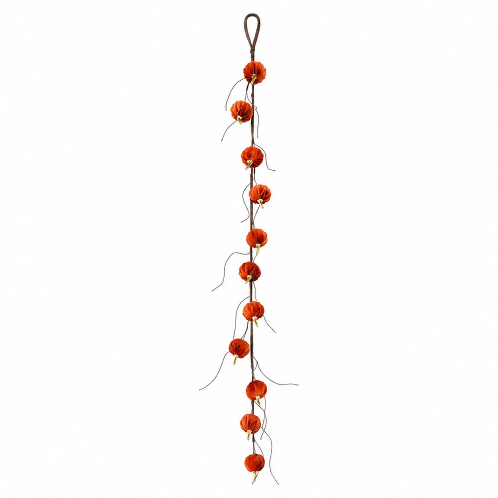 Orange Mini Pumpkin Hanging Garland - 120cm, Rustic Autumn Decoration