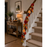 Autumn Pumpkin and Floral Hanging Garland - 152cm, Harvest Colours