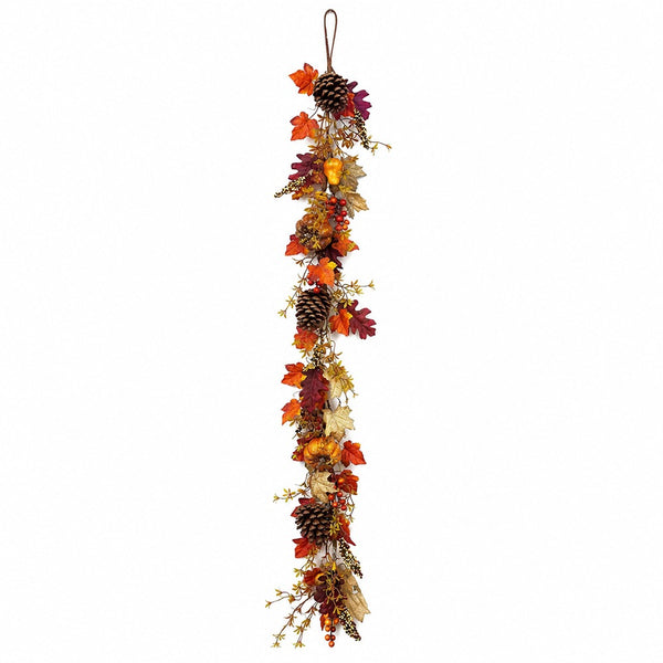 Autumn Large Acorn Decorative Garland - Pinecones and Pumpkins, 152cm
