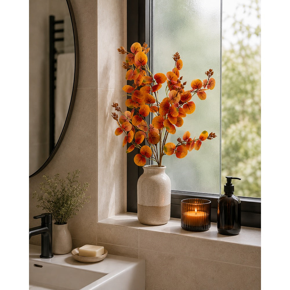 Autumn Leaf Decorative Foliage Spray - Orange and Amber, 69cm