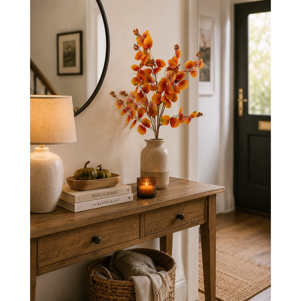 Autumn Leaf Decorative Foliage Spray - Orange and Amber, 69cm