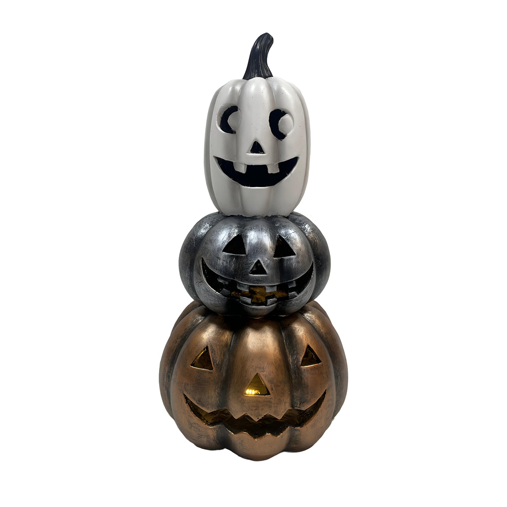 LED Stacked Pumpkin Halloween Ornament - 57cm, Three-Tier Design