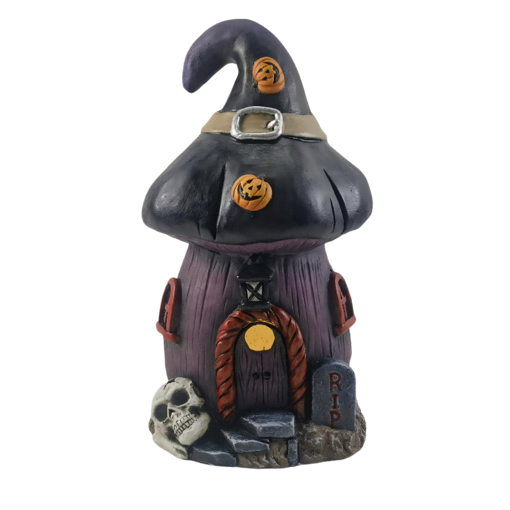 LED Witch Hat Haunted House Halloween Ornament - Purple, 42cm