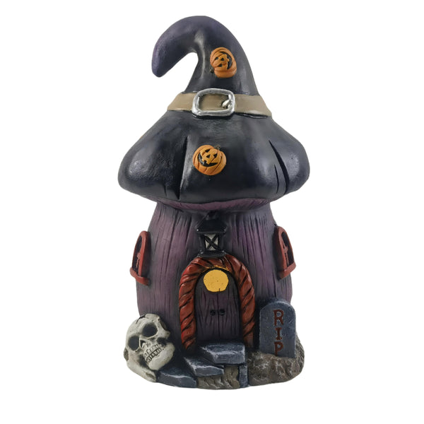 LED Witch Hat Haunted House Halloween Ornament - Purple, 42cm