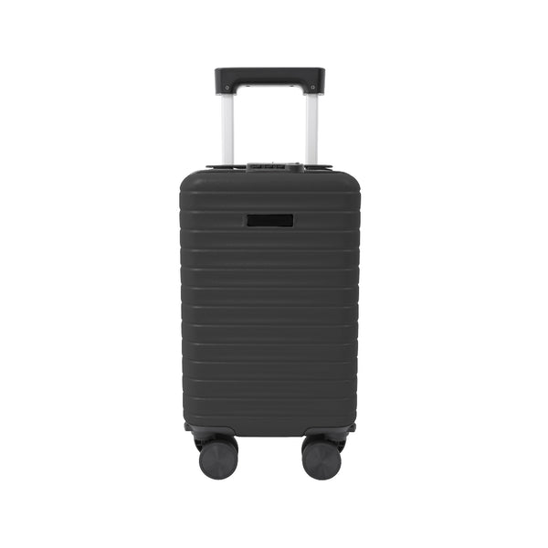 Black Hard-Shell Underseat Cabin Suitcase - Spinner Wheels, Combination Lock