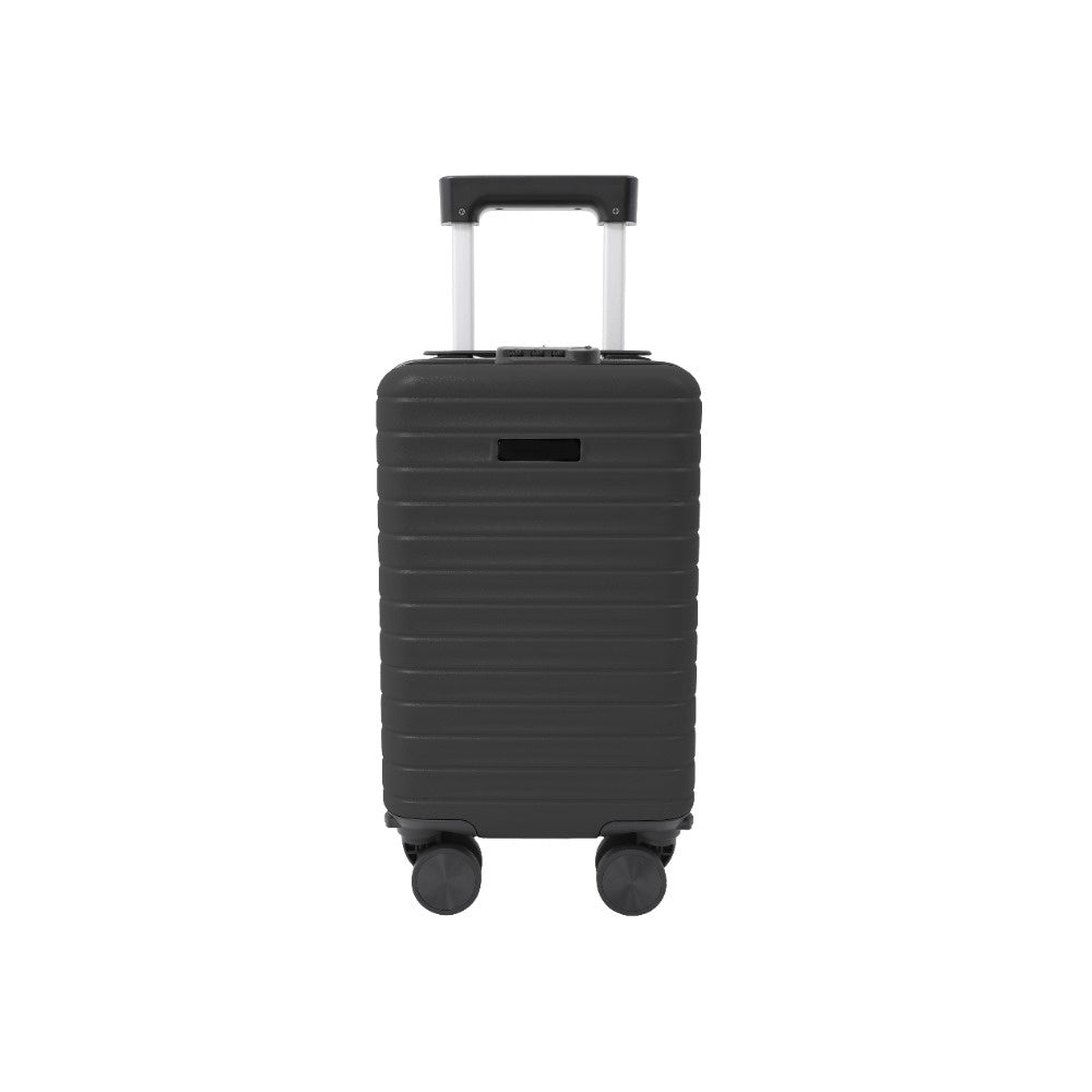 Black Hard-Shell Underseat Spinner Suitcase with Combination Lock
