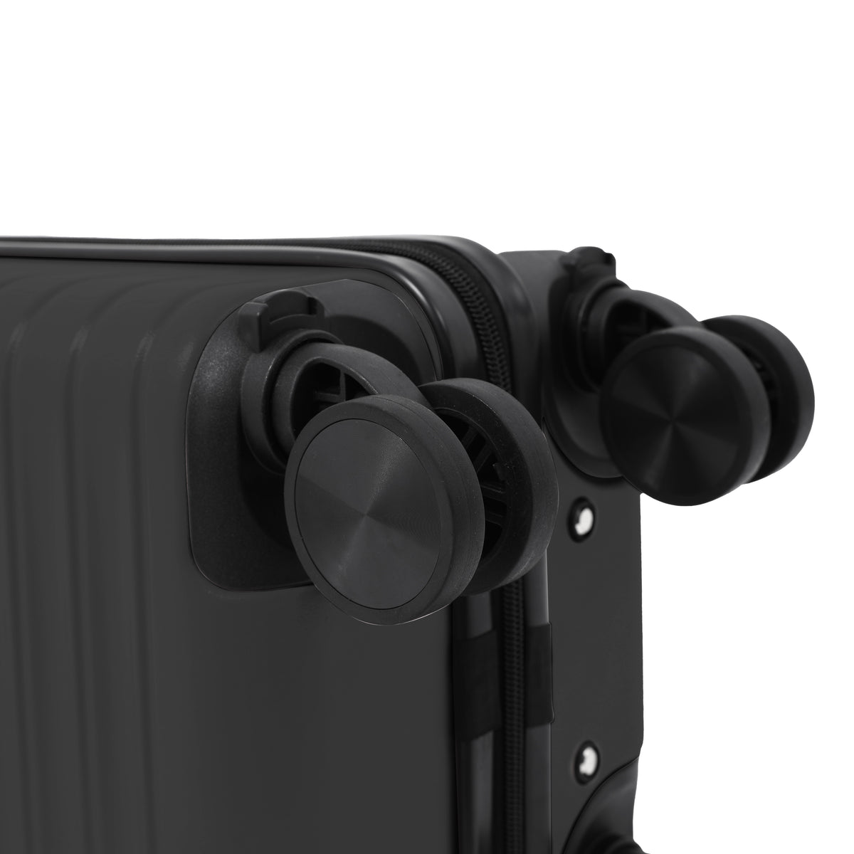 Black Hard-Shell Underseat Cabin Suitcase - Spinner Wheels, Combination Lock