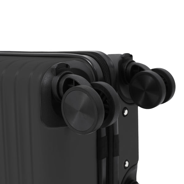 Black Hard-Shell Underseat Cabin Suitcase - Spinner Wheels, Combination Lock