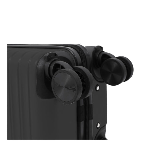 Black Hard-Shell Underseat Spinner Suitcase with Combination Lock
