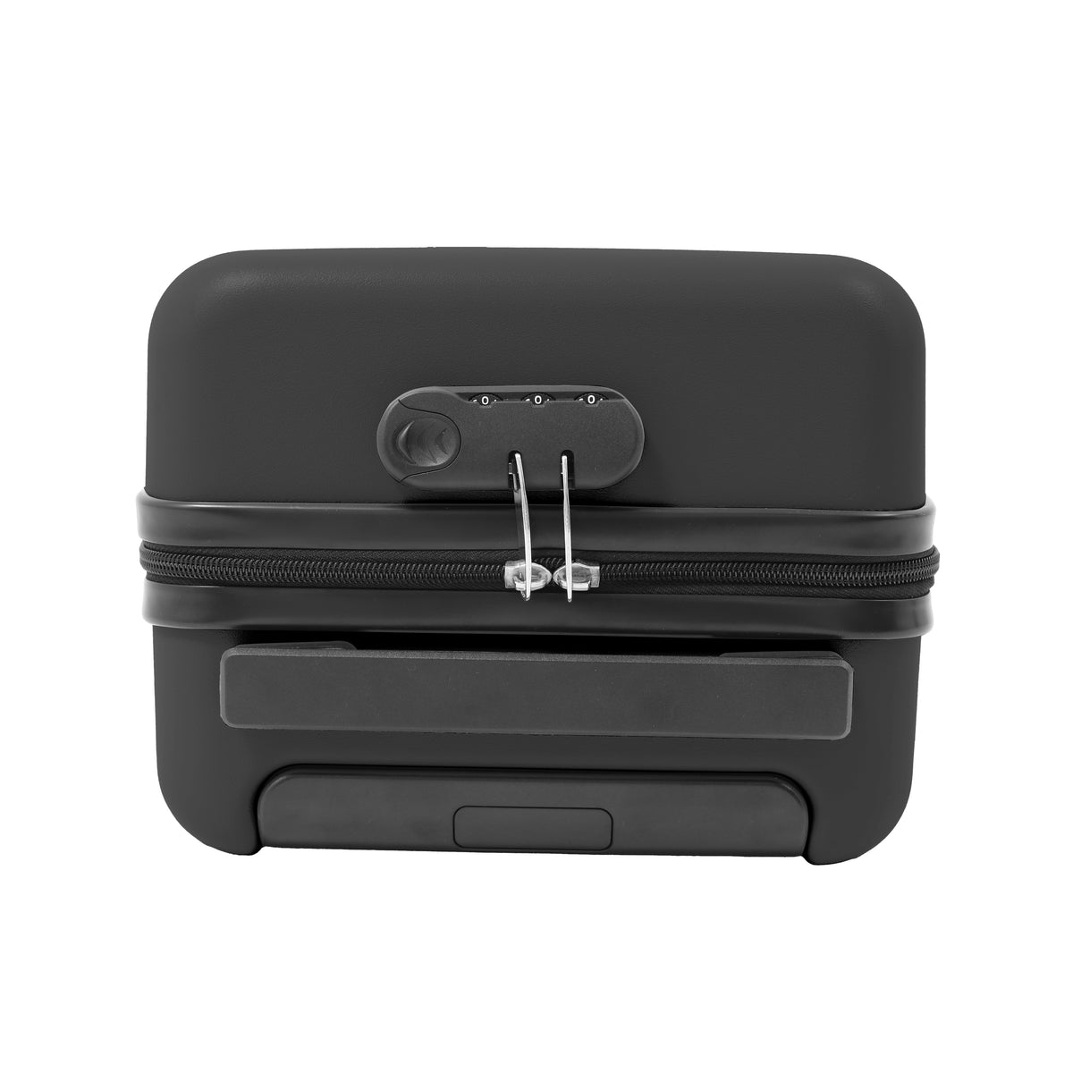 Black Hard-Shell Underseat Cabin Suitcase - Spinner Wheels, Combination Lock