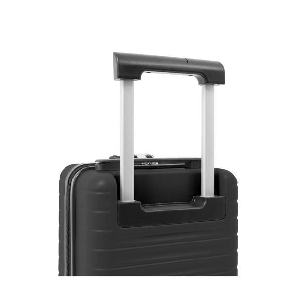 Black Hard-Shell Underseat Spinner Suitcase with Combination Lock