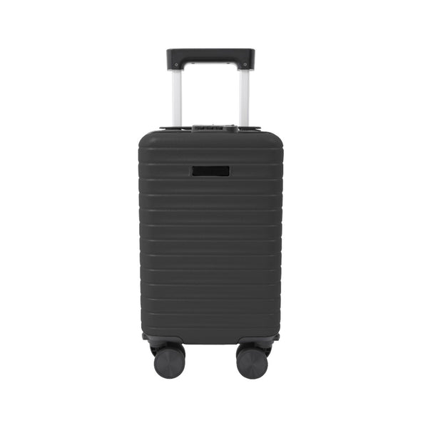 Black Hard-Shell Underseat Spinner Suitcase with Combination Lock