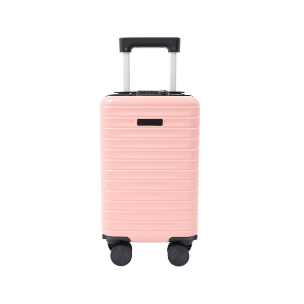 Blush Pink Hard Shell Underseat Cabin Suitcase - Spinner Wheels, Lock