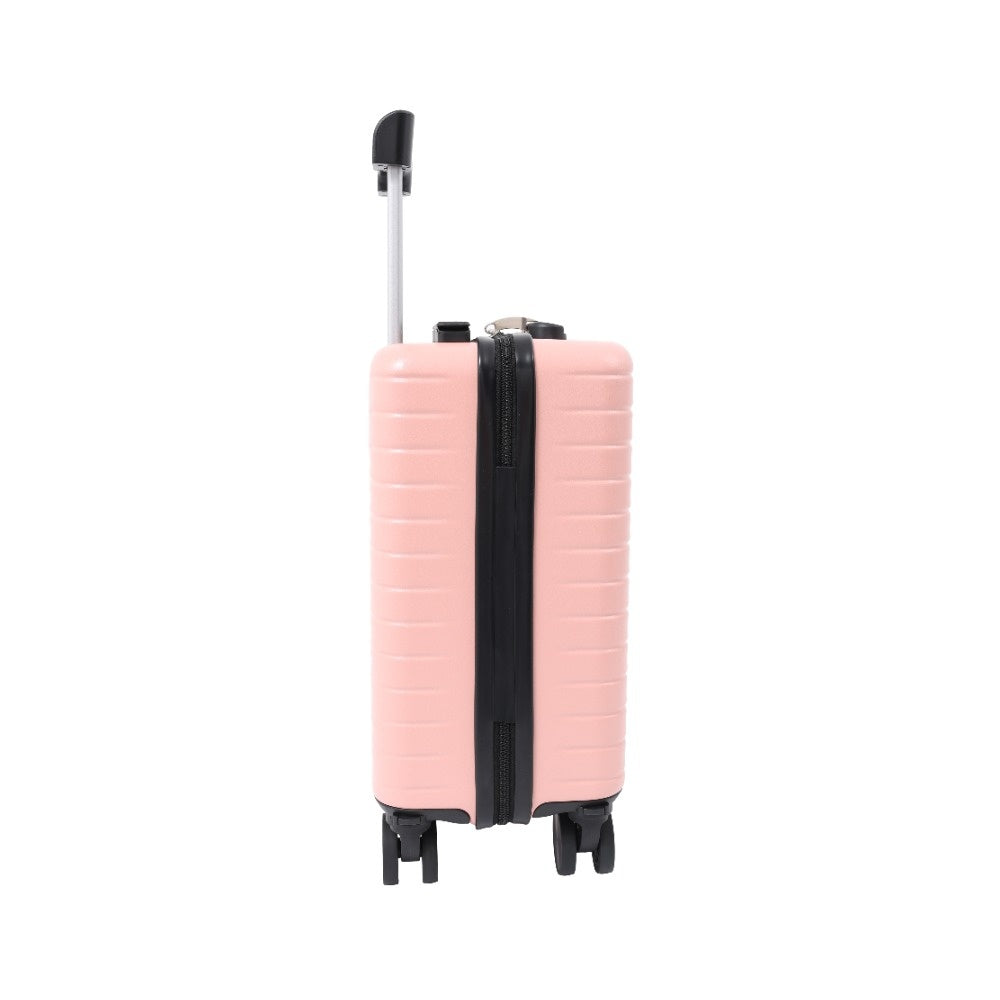 Blush Pink Hard Shell Underseat Cabin Suitcase - Spinner Wheels, Lock