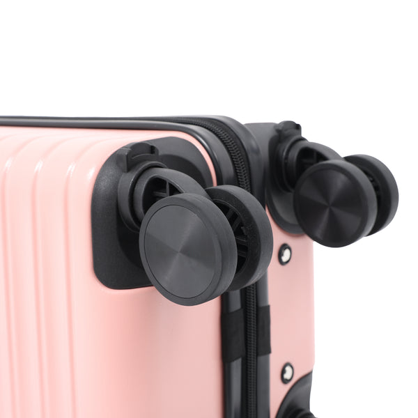 Blush Pink Hard Shell Underseat Cabin Suitcase - Spinner Wheels, Lock