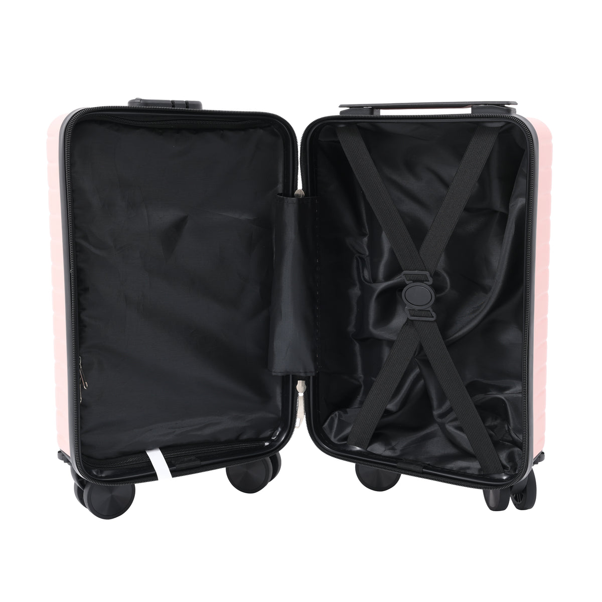 Blush Pink Hard Shell Underseat Cabin Suitcase - Spinner Wheels, Lock