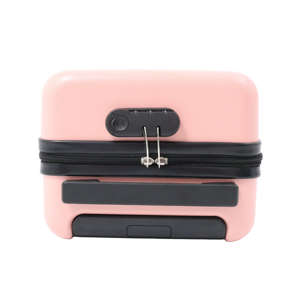 Blush Pink Hard Shell Underseat Cabin Suitcase - Spinner Wheels, Lock