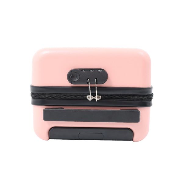 Blush Pink Hard Shell Underseat Cabin Suitcase - Spinner Wheels, Lock
