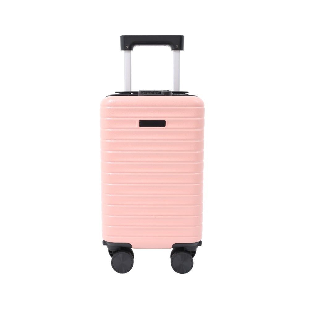 Blush Pink Hard Shell Underseat Cabin Suitcase - Spinner Wheels, Lock