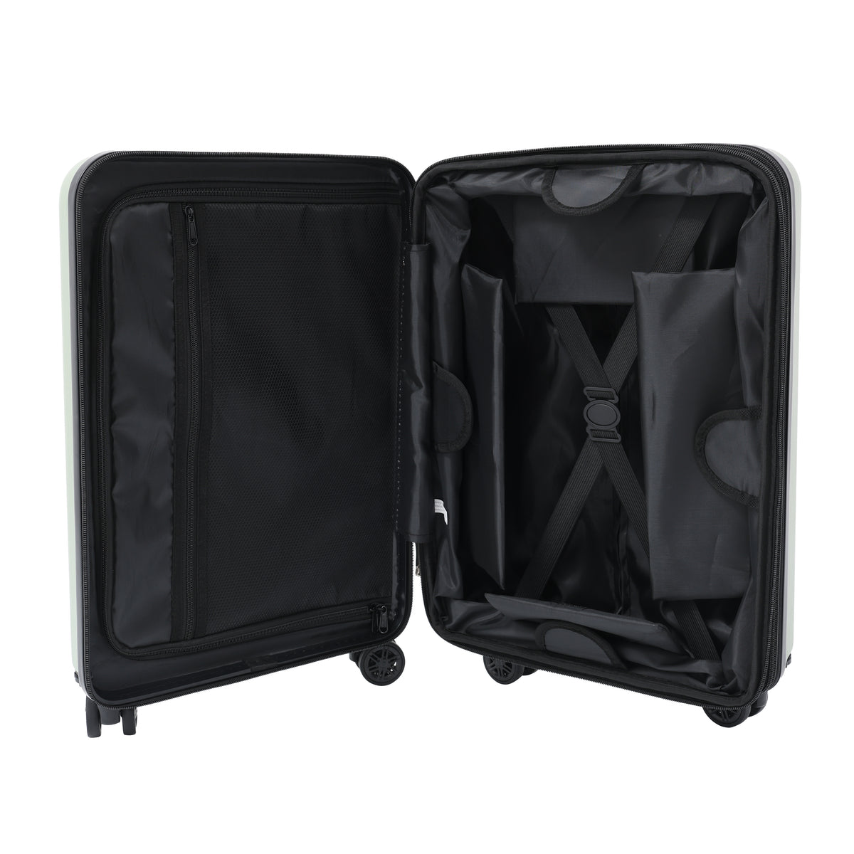 Expandable Hard-Shell Cabin Suitcase - Sage Green, 4 Spinner Wheels