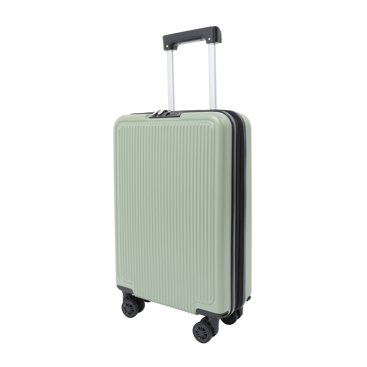 Expandable Hard-Shell Cabin Suitcase - Sage Green, 4 Spinner Wheels