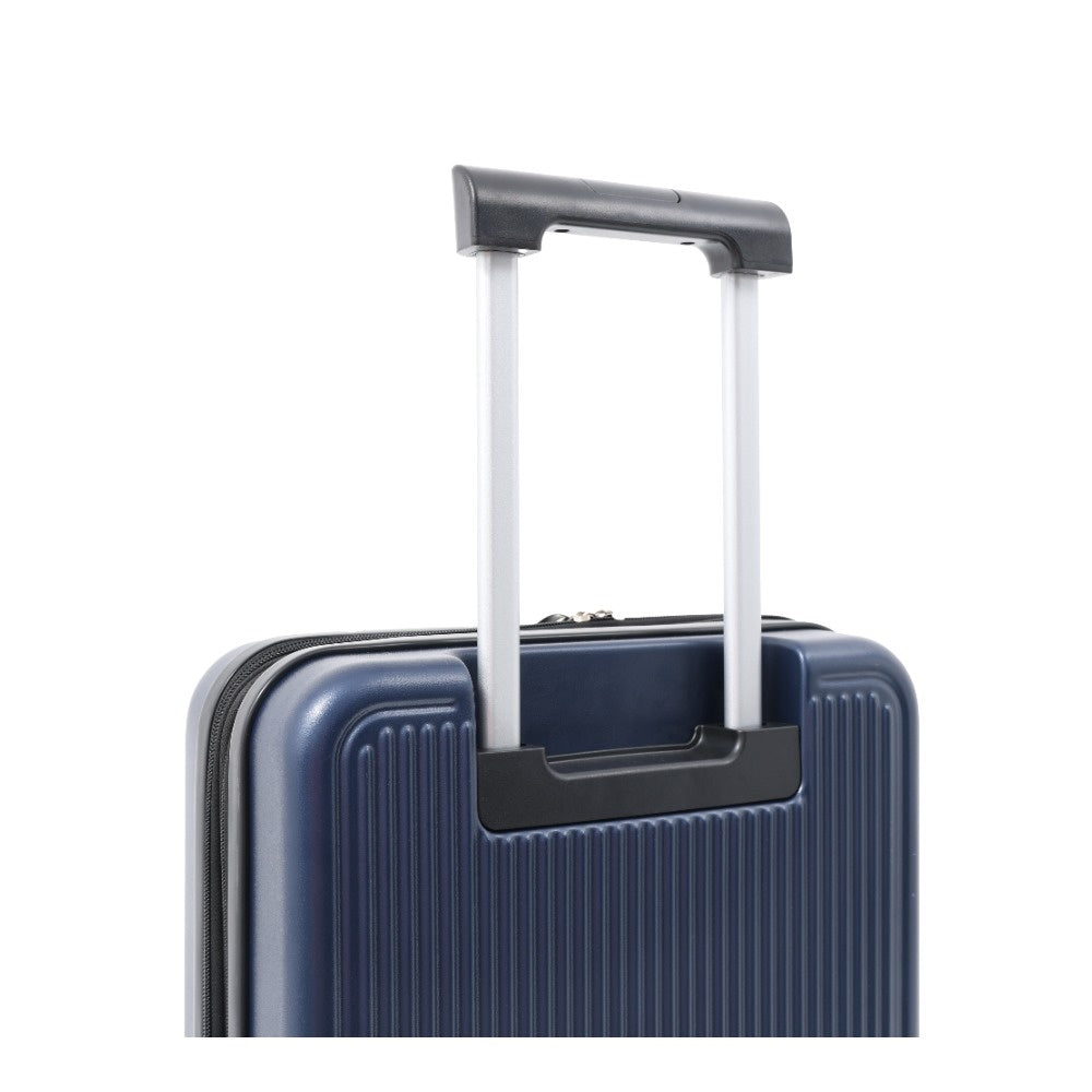 Expandable Navy Hard-Shell Suitcase - Spinner Wheels, Combination Lock