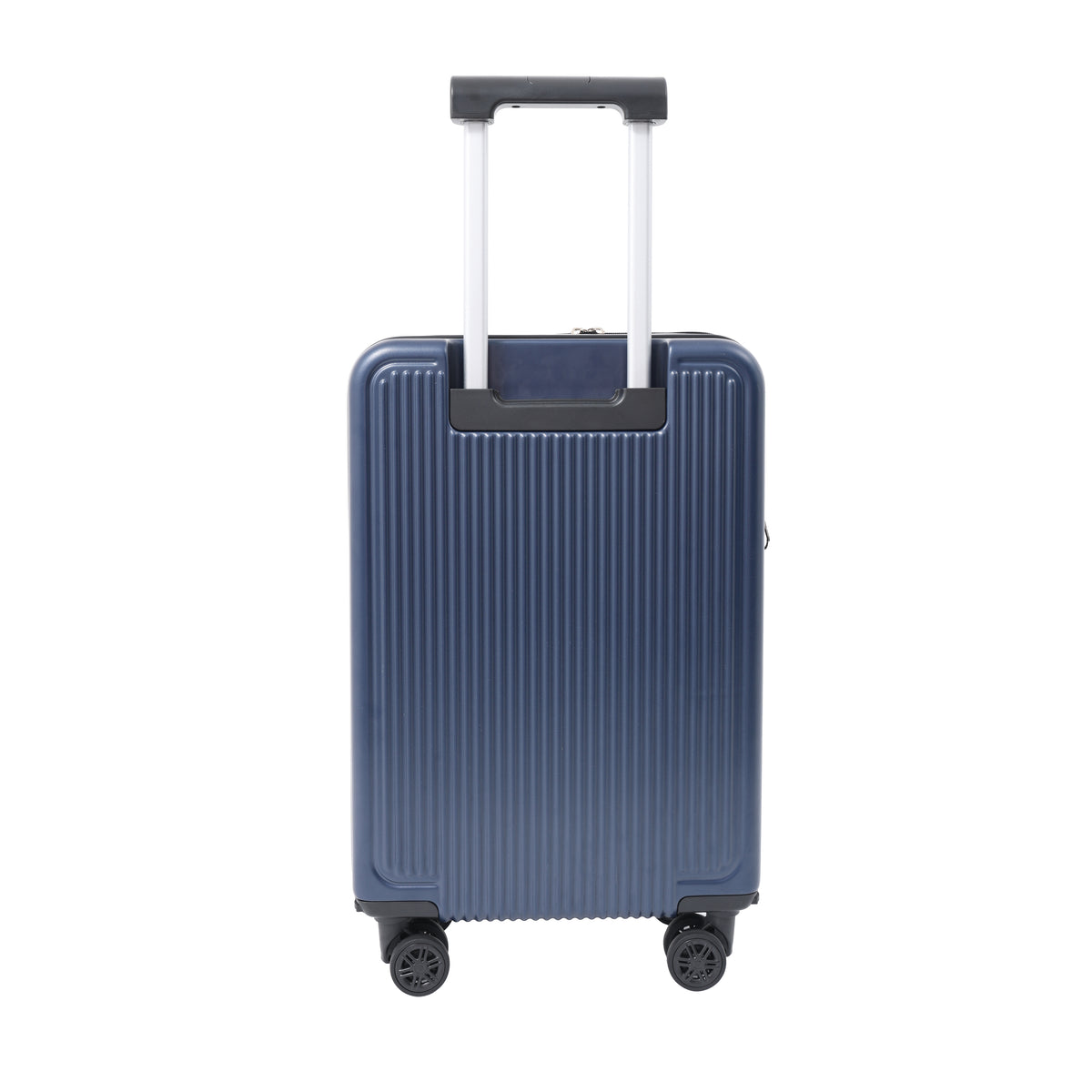 Expandable Navy Hard-Shell Cabin Suitcase - Spinner Wheels, Combination Lock