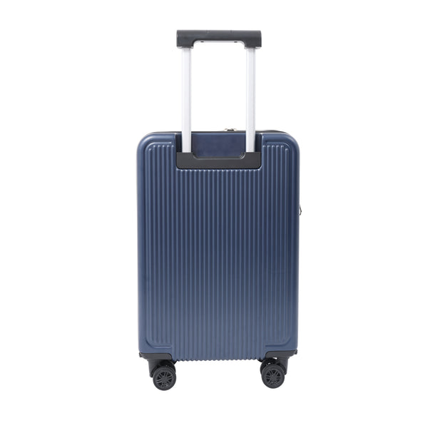 Expandable Navy Hard-Shell Cabin Suitcase - Spinner Wheels, Combination Lock