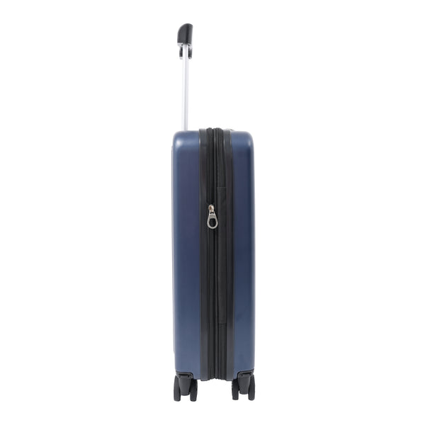 Expandable Navy Hard-Shell Cabin Suitcase - Spinner Wheels, Combination Lock