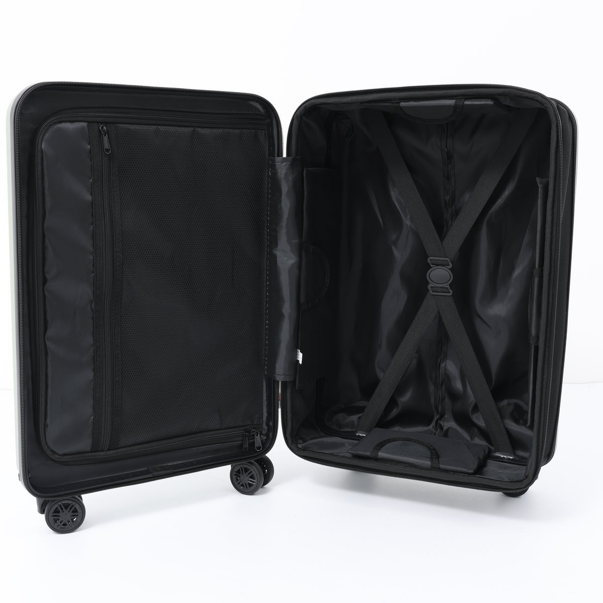 Expandable Navy Hard-Shell Cabin Suitcase - Spinner Wheels, Combination Lock