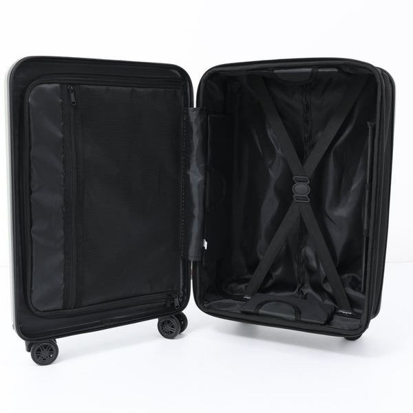 Expandable Navy Hard-Shell Cabin Suitcase - Spinner Wheels, Combination Lock