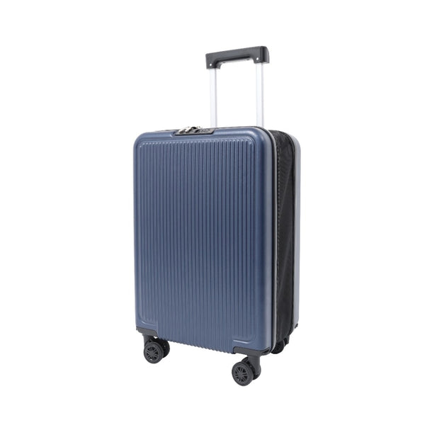 Expandable Navy Hard-Shell Suitcase - Spinner Wheels, Combination Lock