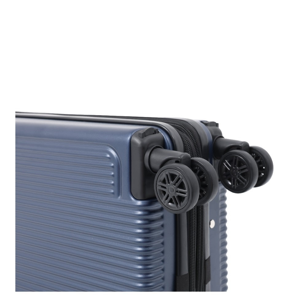 Expandable Navy Hard-Shell Suitcase - Spinner Wheels, Combination Lock