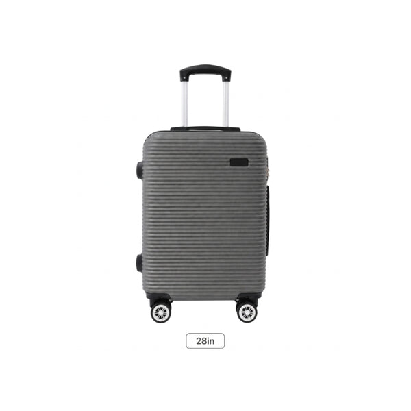 Grey Ribbed Hard-Shell Spinner Luggage - 28 Inch, Four Wheels