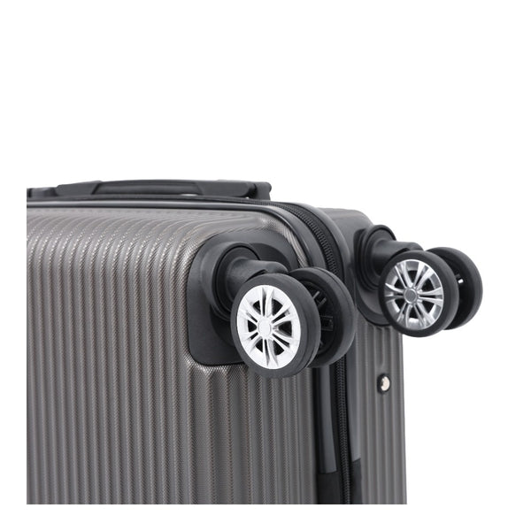 Grey Ribbed Hard-Shell Spinner Luggage - 28 Inch, Four Wheels