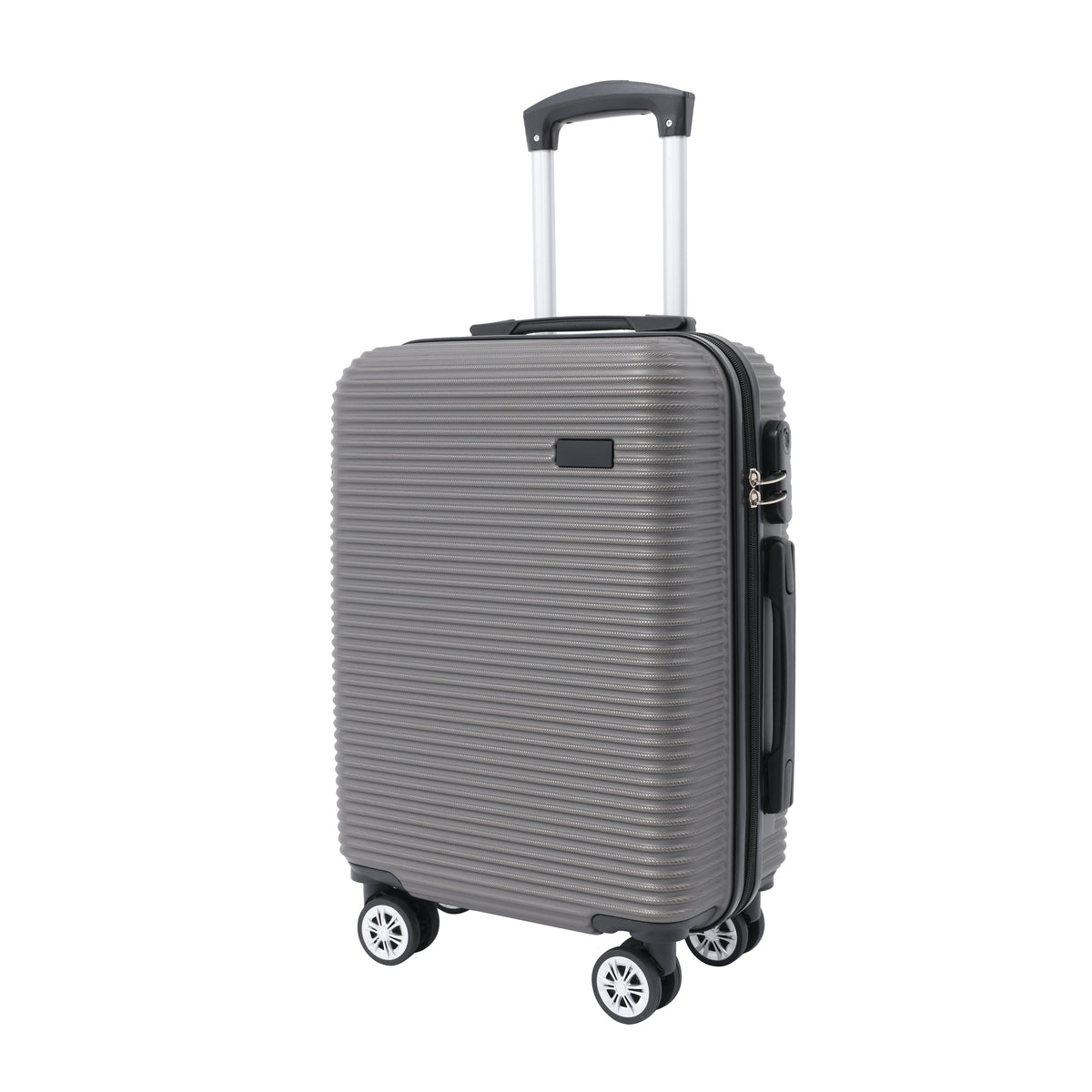 Grey Ribbed Hard-Shell Spinner Luggage - 28 Inch, Four Wheels