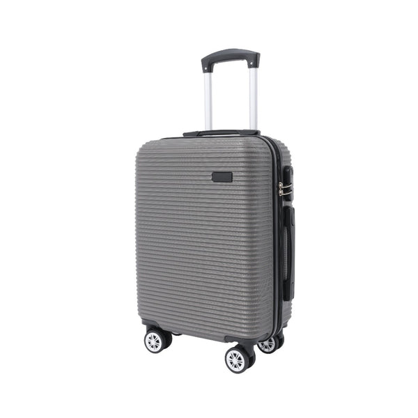 Grey Ribbed Hard-Shell Spinner Luggage - 28 Inch, Four Wheels