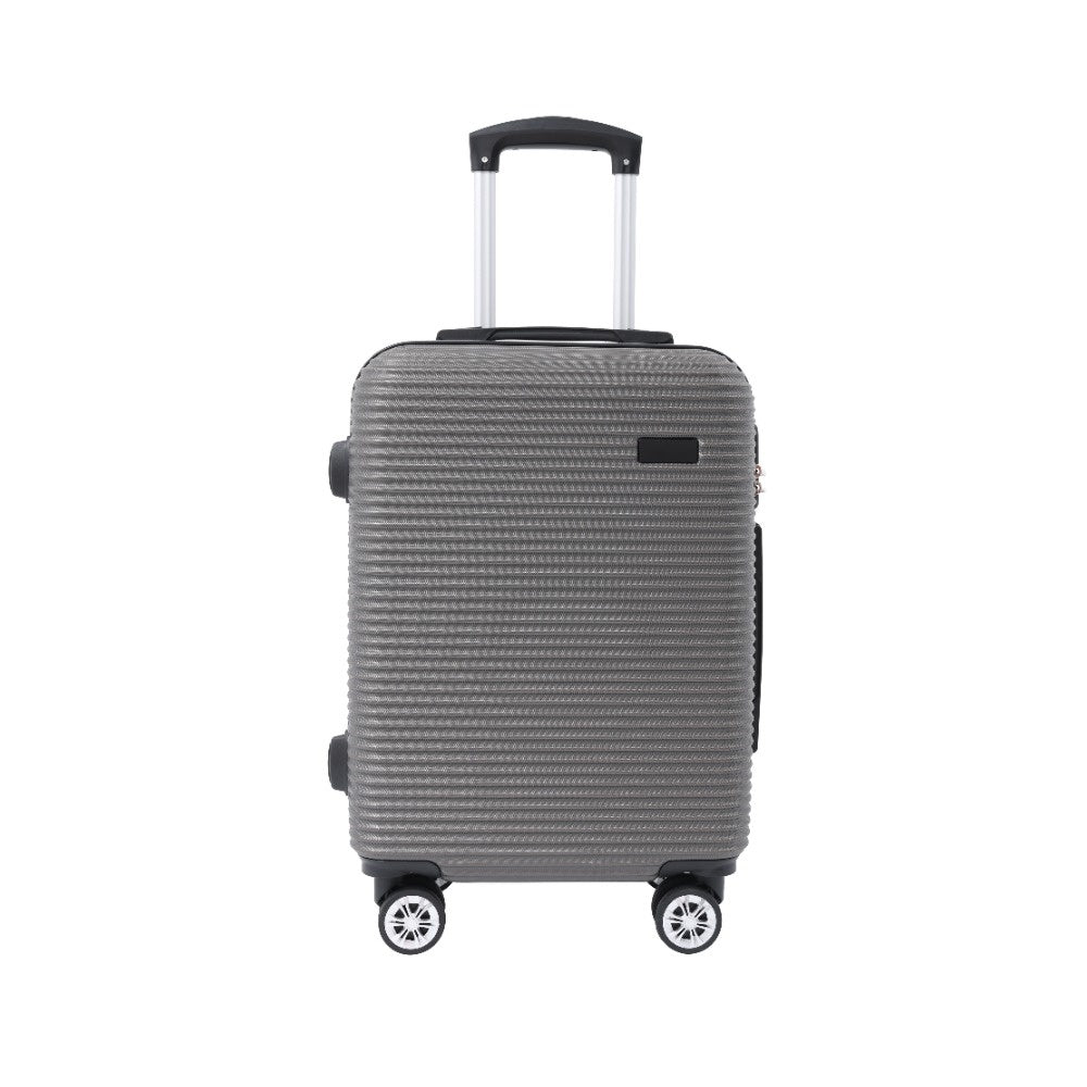 Grey Ribbed Hard-Shell Spinner Luggage - 28 Inch, Four Wheels
