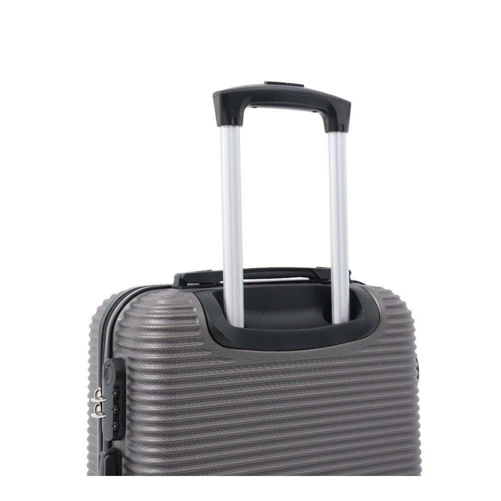 Grey Ribbed Hard-Shell Spinner Luggage - 28 Inch, Four Wheels