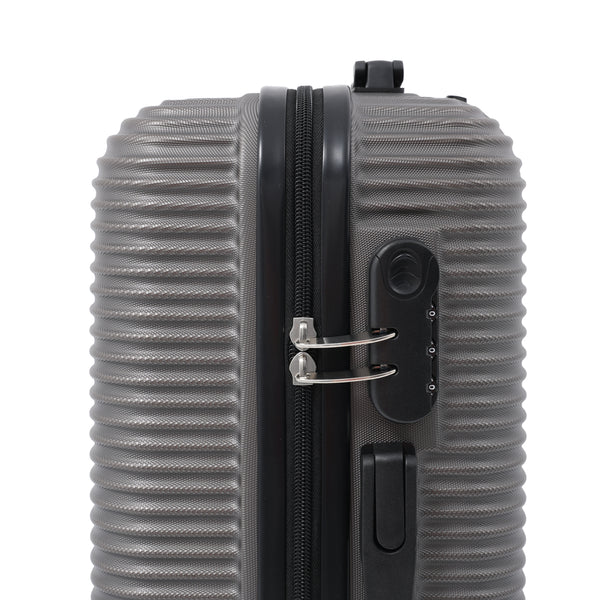 Grey Ribbed Hard-Shell Spinner Luggage - 28 Inch, Four Wheels