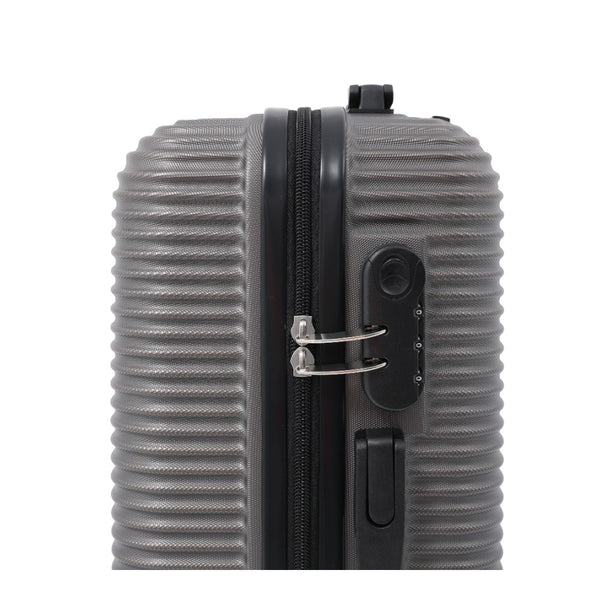 Grey Ribbed Hard-Shell Spinner Luggage - 28 Inch, Four Wheels