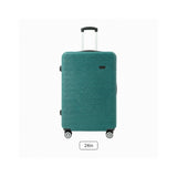 Teal Ribbed Hard-Shell Upright Suitcase - 24 Inch, Four Spinner Wheels