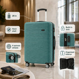 Teal Marbled Hard-Shell Spinner Suitcase - 28 Inch, Four Wheels